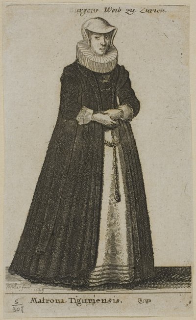 Moglie del borgomastro di Zurigo da Wenceslaus Hollar