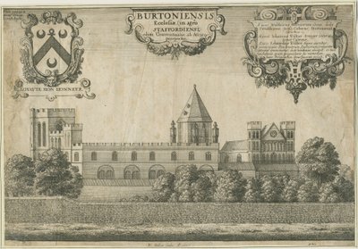 Abbazia di Burton-upon-Trent: incisione su rame, 1661 da Wenceslaus Hollar