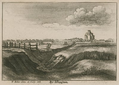 Vicino a Islington, la Nuova Testa del Fiume da Wenceslaus Hollar
