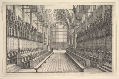 Coro e stalli nella Cappella di San Giorgio, Windsor, 1660 da Wenceslaus Hollar