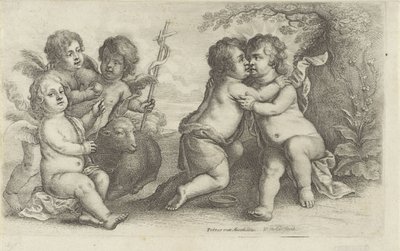 Cristo, Giovanni e tre cherubini (Paedopaegnion) da Wenceslaus Hollar