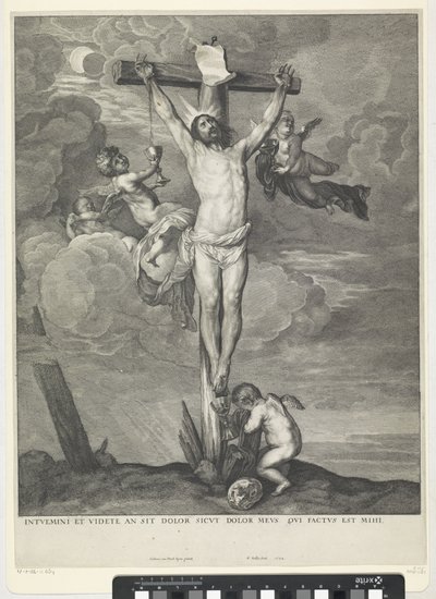 Cristo sulla croce con angeli da Wenceslaus Hollar