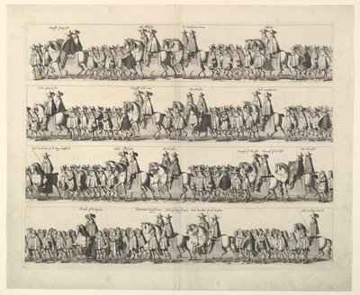 Processione di incoronazione di Carlo II attraverso Londra da Wenceslaus Hollar