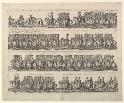 Processione di incoronazione di Carlo II attraverso Londra, 1662 da Wenceslaus Hollar