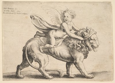 Cupido su un leone, 1652 da Wenceslaus Hollar