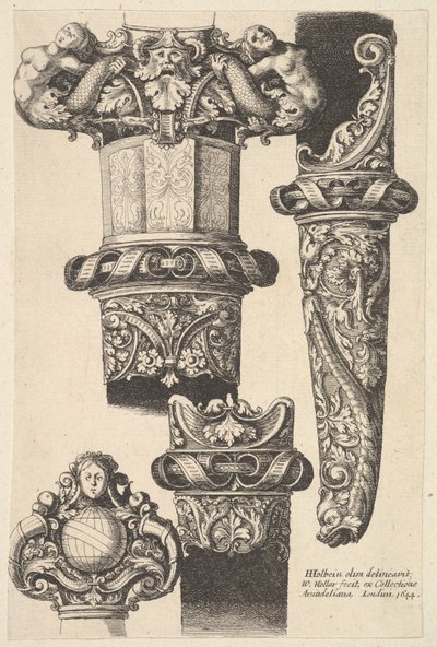 Pugnali e foderi, 1625-77 da Wenceslaus Hollar