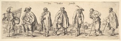 Die Bettler Zunfft I sette mendicanti, 1630 da Wenceslaus Hollar