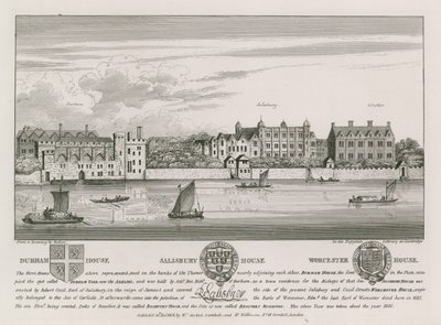 Durham House, Salisbury House e Worcester House da Wenceslaus Hollar