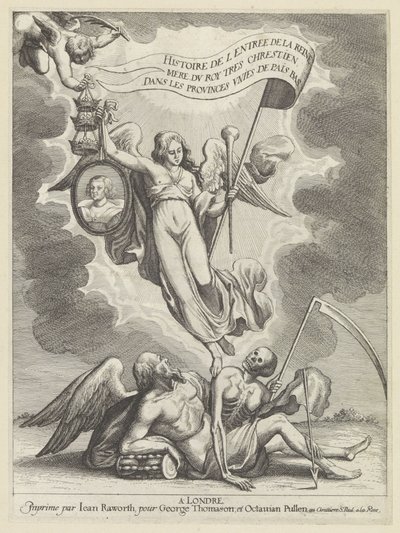 La fama vince il tempo e la morte da Wenceslaus Hollar