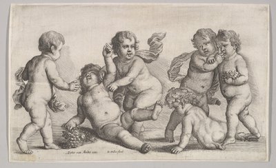 Cinque ragazzi e un satiro da Wenceslaus Hollar