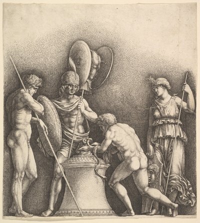 Quattro figure classiche sacrificio pagano, 1638 da Wenceslaus Hollar