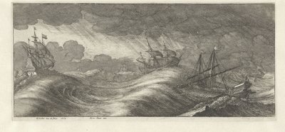 Galeone e altre navi in una tempesta (Tempeste marine) da Wenceslaus Hollar