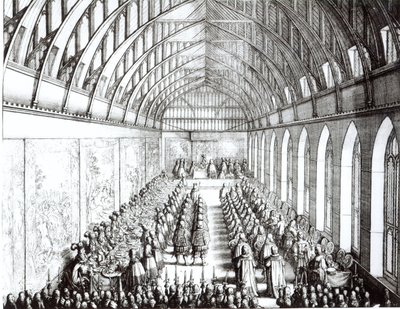 Festa del Giarrettiere nella Sala di San Giorgio, Windsor, al tempo di Carlo II, 1672 da Wenceslaus Hollar