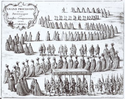 Grande processione del Sovrano e dei Cavalieri della Giarrettiera a Windsor, 1672 da Wenceslaus Hollar