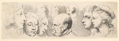 Studi di teste, 1644-52 da Wenceslaus Hollar