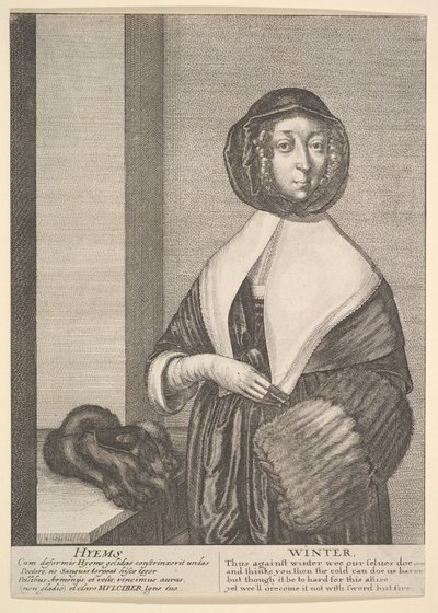 Hyems - Inverno Tre quarti di lunghezza stagioni da Wenceslaus Hollar