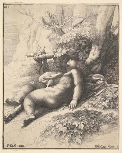 Ercole infante addormentato da Wenceslaus Hollar