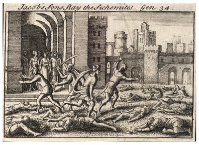 I figli di Giacobbe uccidono i Sichemiti da Wenceslaus Hollar