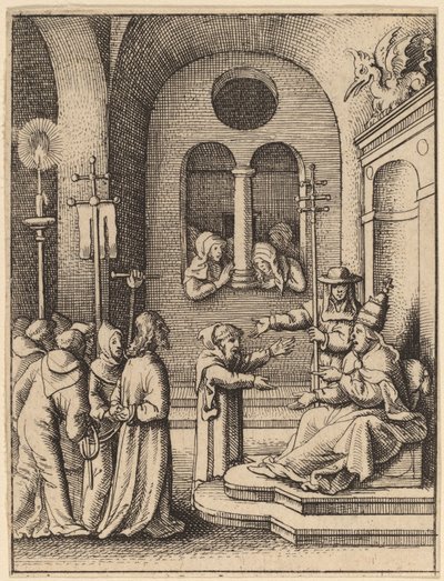 Gesù di nuovo davanti a Caifa da Wenceslaus Hollar