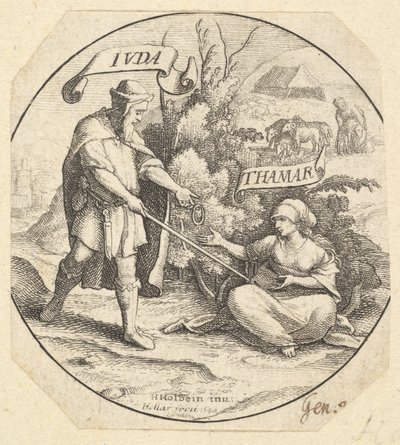 Giuda e Tamar da Wenceslaus Hollar