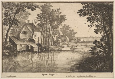 Paesaggio con pescatore, 1650 da Wenceslaus Hollar