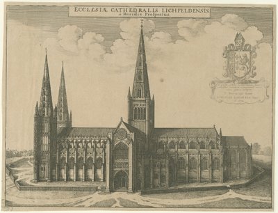 Cattedrale di Lichfield - Vista Sud: incisione da Wenceslaus Hollar
