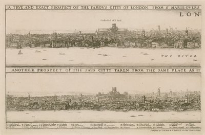 Londra, prima e dopo il grande incendio da Wenceslaus Hollar