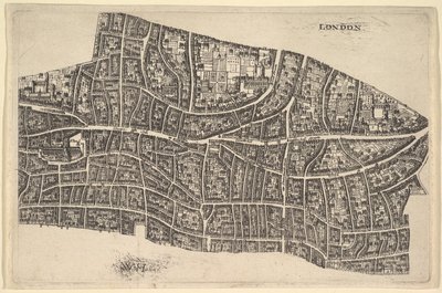 Londra prima del Grande Incendio, 1666-77 da Wenceslaus Hollar