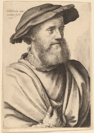 Uomo con Barba Guardando a Destra Hans Holbein, 1646 da Wenceslaus Hollar