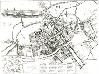 Mappa di Oxford, 1643 da Wenceslaus Hollar