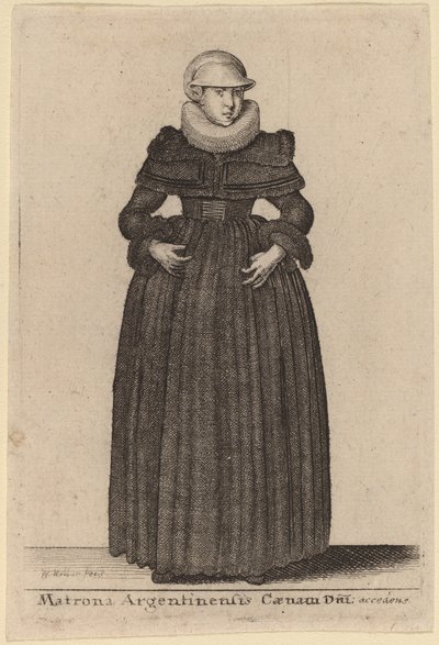 Matrona Argentinensis Caenam Dni Accedens e des Nymphs da Wenceslaus Hollar