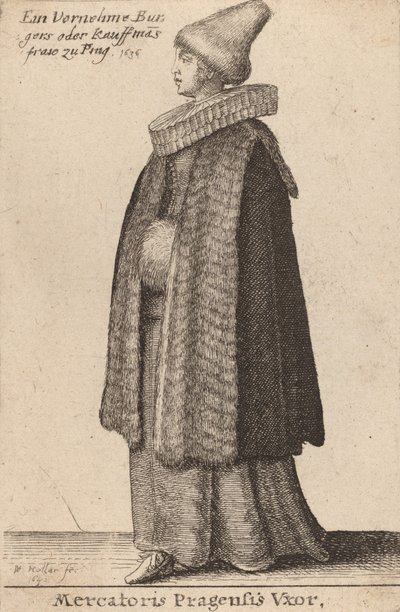 Mercatoris Pragensis Vxor, 1642 da Wenceslaus Hollar