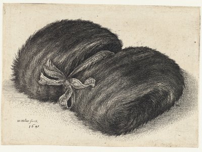 Manicotto di pelliccia decorato con un nastro (Moffen) da Wenceslaus Hollar