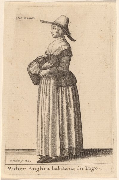 Donna inglese che abita in campagna da Wenceslaus Hollar