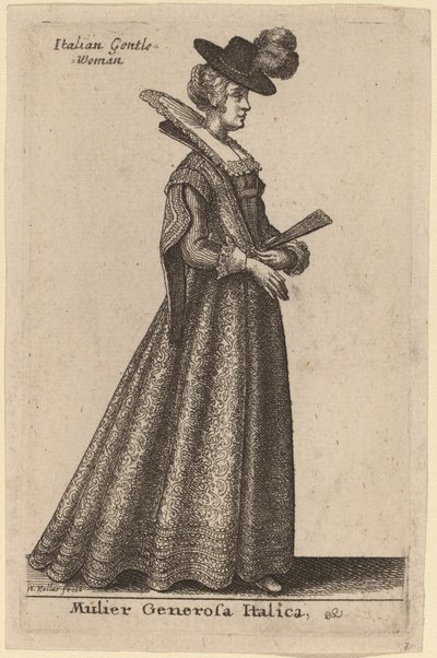 Donna generosa italiana da Wenceslaus Hollar
