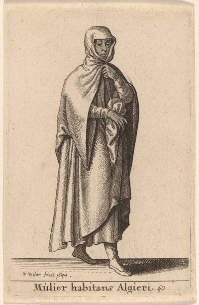 Donna abitante di Algeri da Wenceslaus Hollar