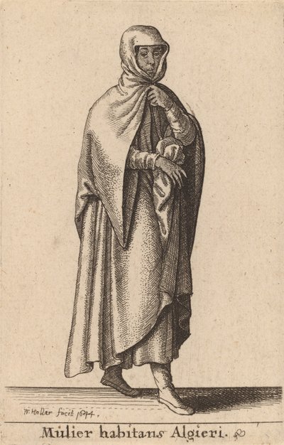 Mulier Habitans Algieri, 1644 da Wenceslaus Hollar
