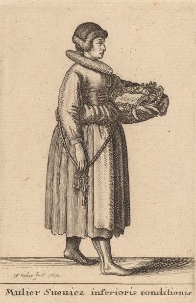Mulier Svevica Inferioris Conditionis, 1642 da Wenceslaus Hollar