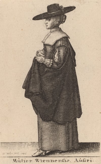 Mulier Wiennensis Austri, 1643 da Wenceslaus Hollar