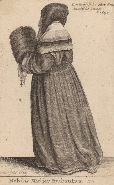 Nobilis Mulier Brabantica, 1649 da Wenceslaus Hollar