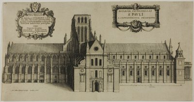 La vecchia cattedrale di Saint Paul da nord da Wenceslaus Hollar