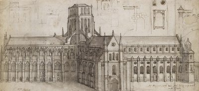 La vecchia cattedrale di San Paolo da nord-est da Wenceslaus Hollar