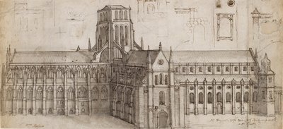 La vecchia cattedrale di St. Paul da nord-est, metà del XVII secolo da Wenceslaus Hollar