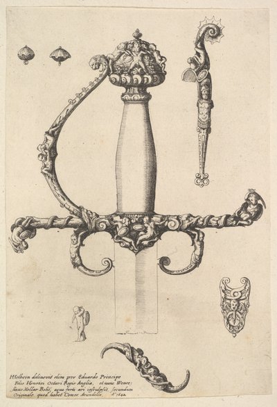 Impugnatura di spada ornamentale, 1642 da Wenceslaus Hollar