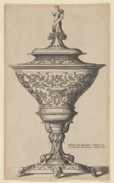 Calice ornato su piedi di maschere da Wenceslaus Hollar