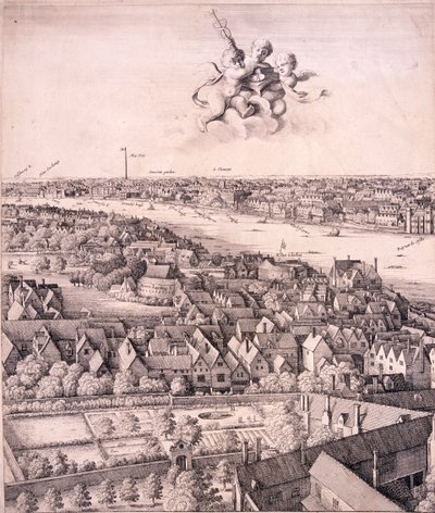 Veduta panoramica di Londra, c1670 da Wenceslaus Hollar