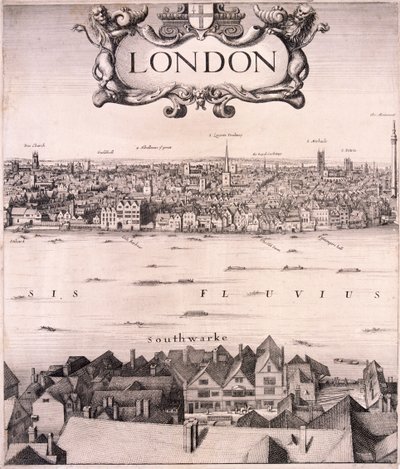 Veduta panoramica di Londra, c1670 da Wenceslaus Hollar