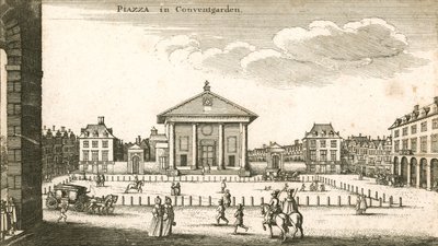 Piazza, Covent Garden, Londra (incisione) da Wenceslaus Hollar