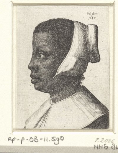 Ritratto di una giovane donna nera da Wenceslaus Hollar