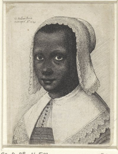Ritratto di una giovane donna nera, 1645 da Wenceslaus Hollar